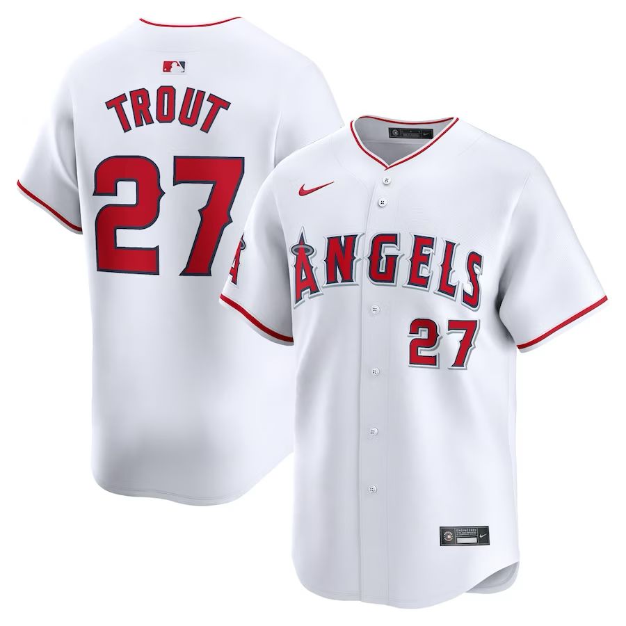 Los Angeles Angels Nike White Mike Trout 27 Jersey