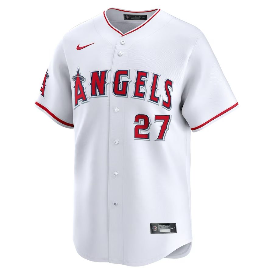 Los Angeles Angels Nike White Mike Trout 27 Jersey