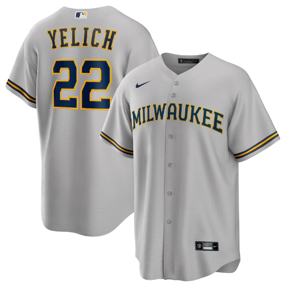 Milwaukee Brewers Replica Gray Jersey